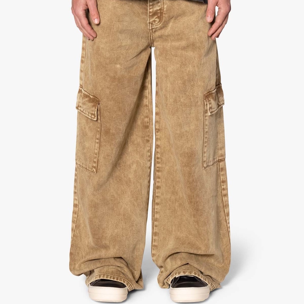 mnml Void Baggy Cargo Denim - Brown Size 29Brown / 29